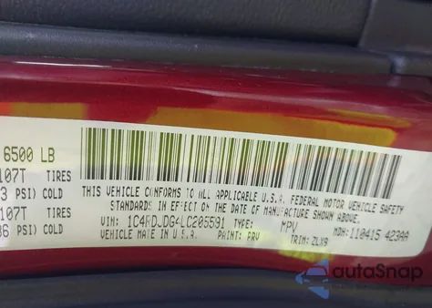 2020 Dodge Durango Gt Plus Awd from USA, damaged, VIN 1C4RDJDG4LC205591